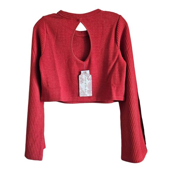 BAND OF THE FREE GYPSIES Women S M Midi Skirt & Cropped Top Alize Rust Knit NEW - Picture 5 of 12